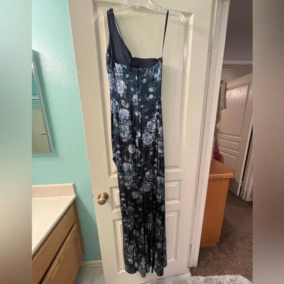 strapless open back dress Maxine One-Shoulder Slim Glitter Formal Dress